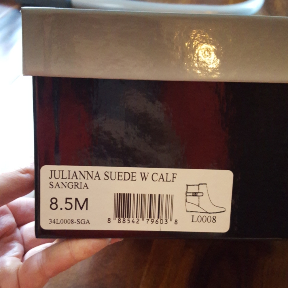 NEW Aquatalia Julianna Suede Wedge Booties - Picture 4 of 13